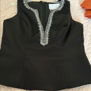 Alfred Angelo Black Fitted Blouse with Silver Embellishments NWOT